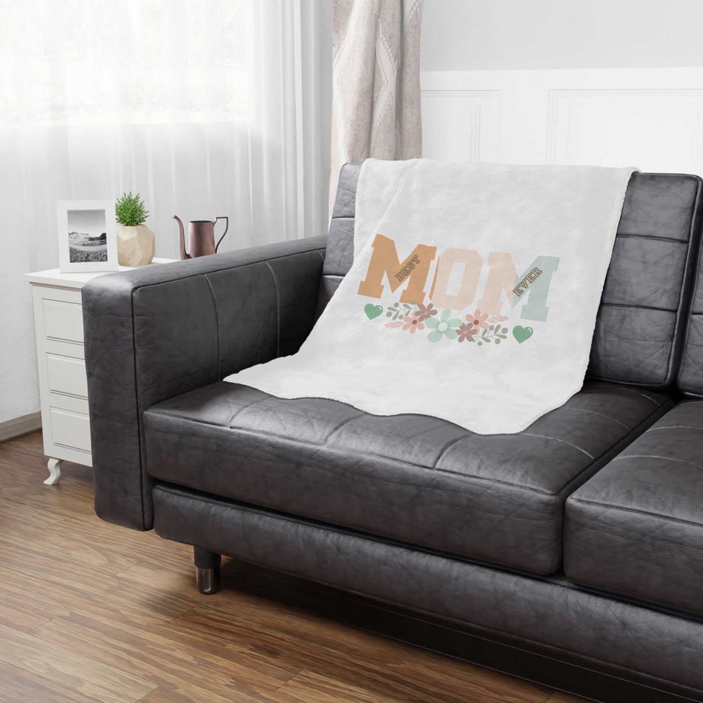 Floral Minky Blanket for Mom - Best Ever Gift- Mother's Day