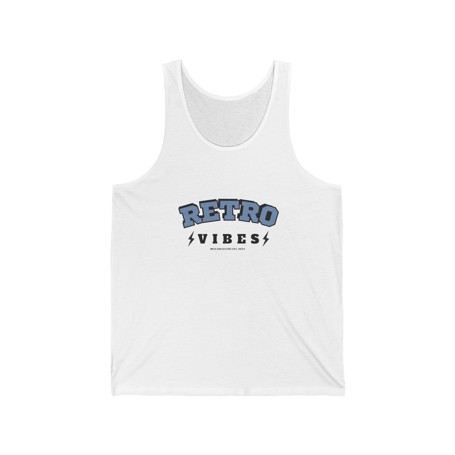 Retro Vibes Unisex Jersey Tank Top, Cool Summer Attire, Beachwear, Festival Fashion, Casual Look, Gift for Friends
