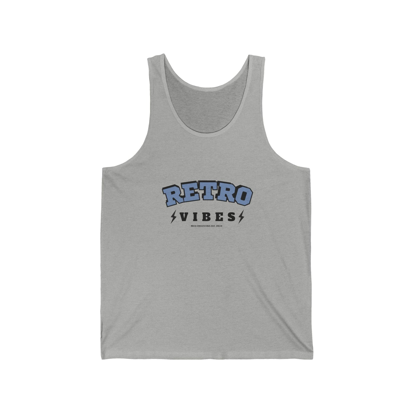 Retro Vibes Unisex Jersey Tank Top, Cool Summer Attire, Beachwear, Festival Fashion, Casual Look, Gift for Friends
