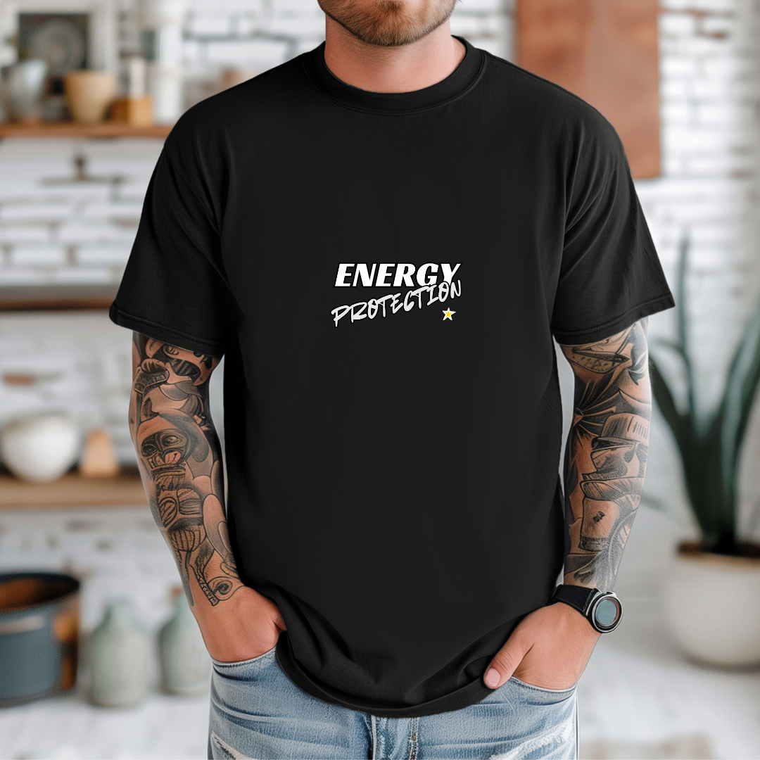 Energy Protection Men’s T-Shirt – Spiritual Graphic Tee for Meditation, Healing Energy Shirt, Positive Vibes Gift