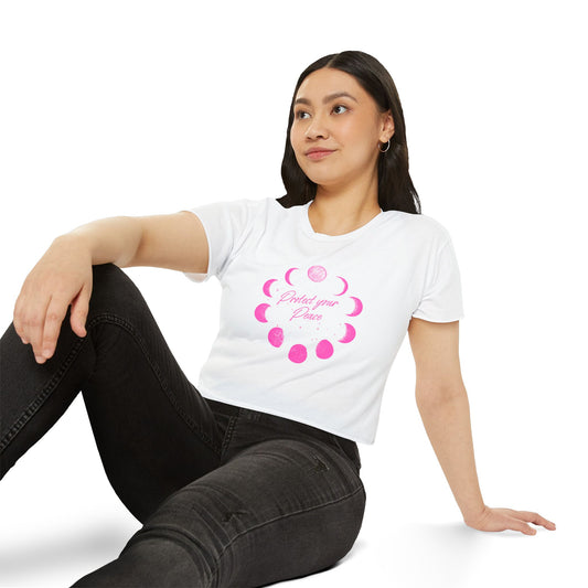 Comfy For Her - Boho Moon Phase Crop Top – Festival Shirt, Summer Vibes Tee, Astrology Gift for Her, Spiritual Yoga Tank