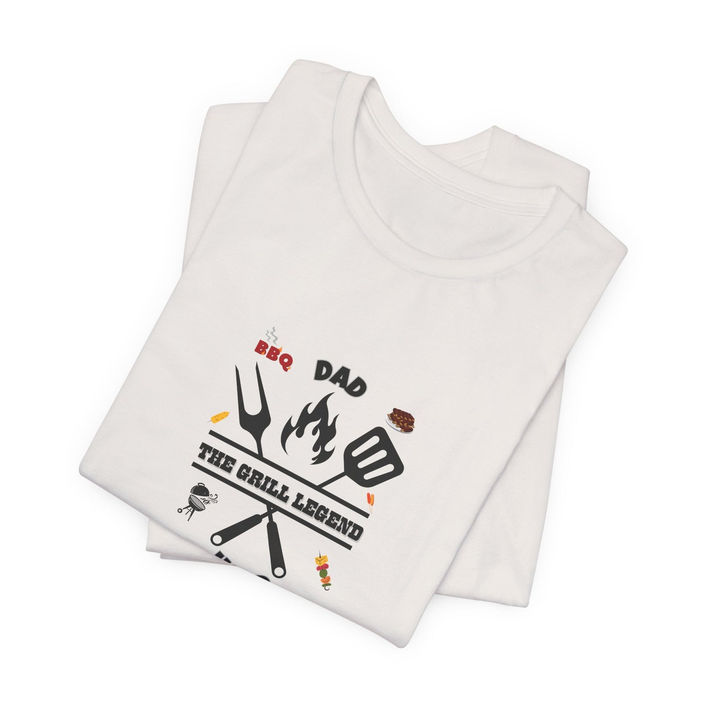 BBQ Dad Short Sleeve Tee | The Grill Legend T-Shirt, Father's Day Gift, Summer BBQ Shirt, Grilling Apparel, Gift for Men