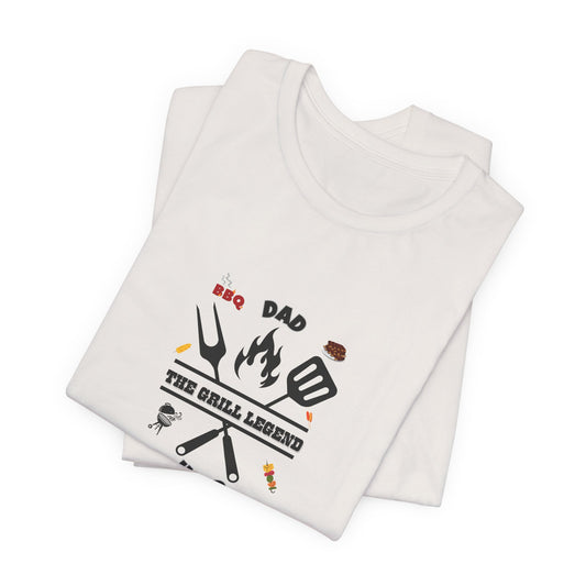 BBQ Dad Short Sleeve Tee | The Grill Legend T-Shirt, Father's Day Gift, Summer BBQ Shirt, Grilling Apparel, Gift for Men